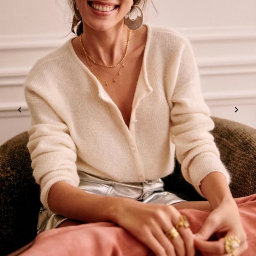 Sezane Gaspard Jumper, Color Ecru, Size Small